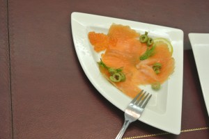 Enjoying some smoked salmon (Seth J. Frantzman)