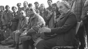 Golda Meir and Moshe Dayan with IDF soldiers in 1973