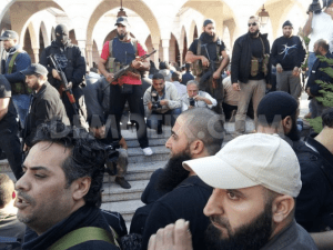 Sheikh Assir's followers at a funeral