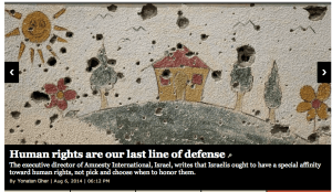 Amnesty Israel writer at Haaretz claims Israel must have 'higher' morality