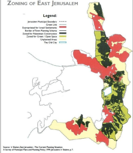 Zoning for different population groups in East Jerusalem