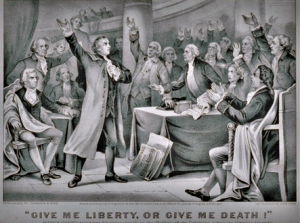 Patrick Henry speaking to the Virginia Convention in 1775
