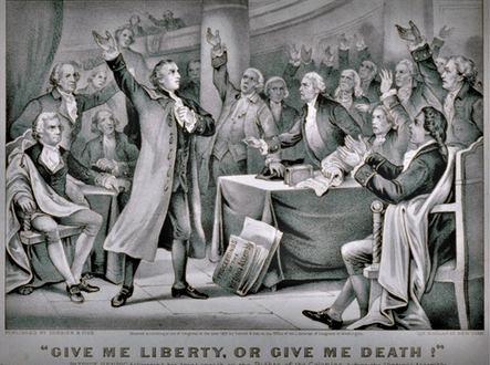Patrick Henry speaking to the Virginia Convention in 1775