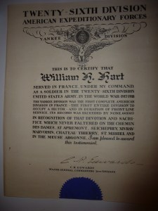 William Hart's citation from his commanding officer