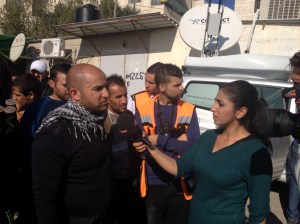 A woman from Turkish TV interviews Abu Jamal (Seth J. Frantzman)