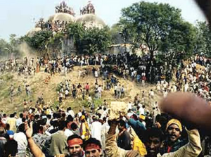 The demolition of the Babri Masjid in 1992