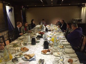 The spread of food at The King David (Seth J. Frantzman)