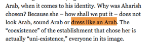 Screenshot of the article discussing Lucy Aharish