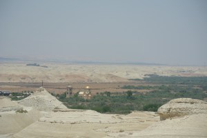 A view of the Jordan river valley and churches near the baptism site (Seth J. Frantzman)