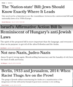 Israel has no shortage of headlines comparing the country to the 1930s (screenshots)