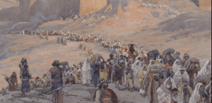 People leaving the Temple, depicted in a 19th century painting by James Tissot
